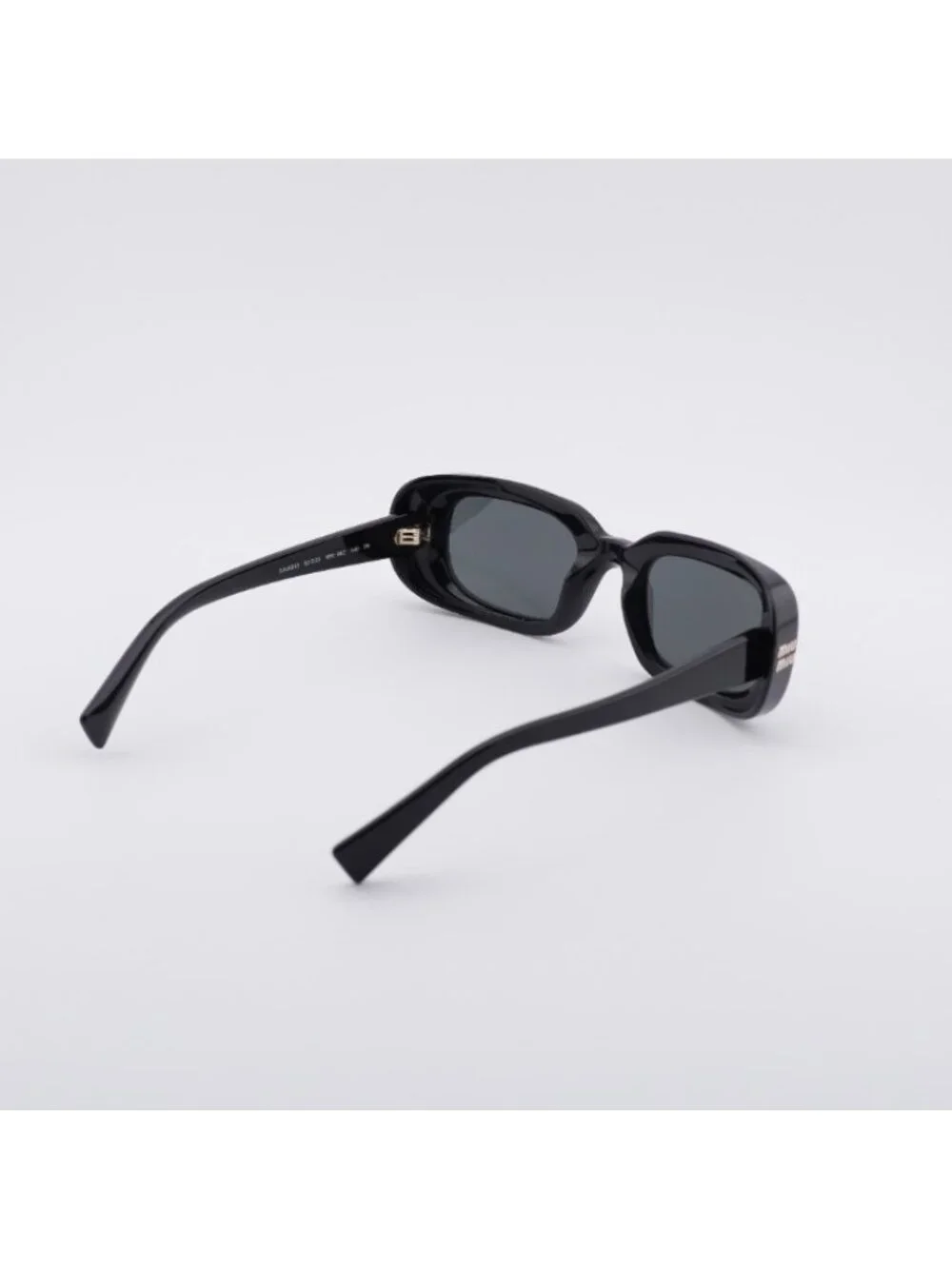 Miu Miu MUB13S 16K08Z Sunglasses Black Rectangle Frame, Dark Grey Lenses